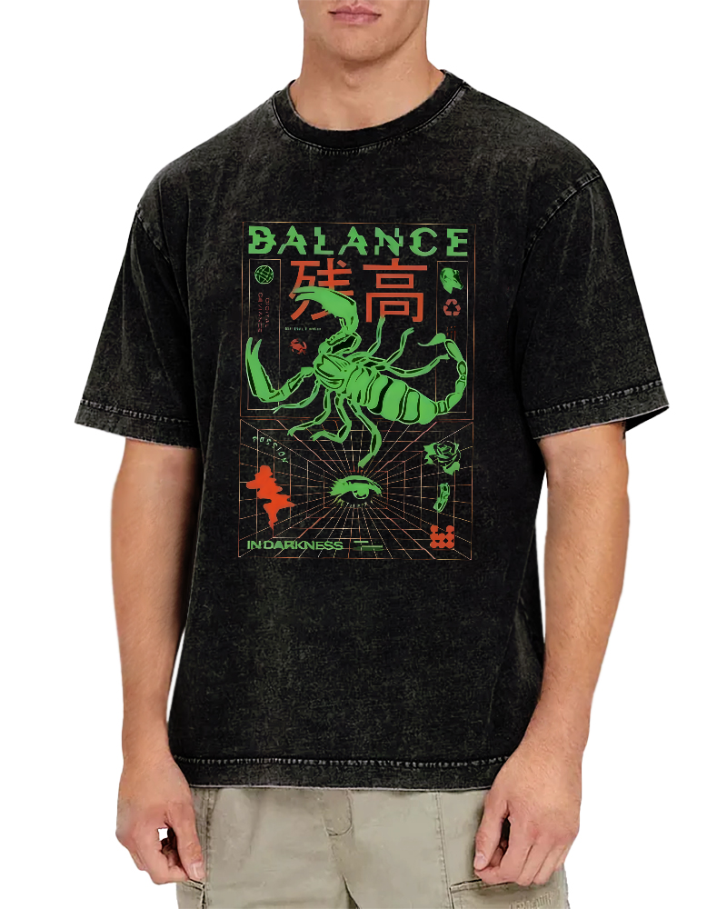 Japanese Style Disability Vintage Washed T-shirt-Zazasy