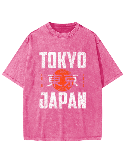 Tokyo Script in Japan Vintage Distressed T-shirt-Zazasy