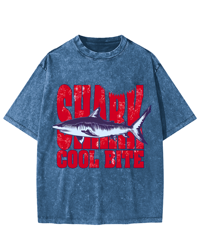 Shark Vintage Washed T-shirt-Zazasy