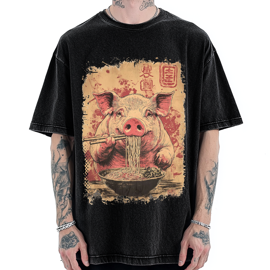 Ramen Piggy Vintage Washed T-shirt