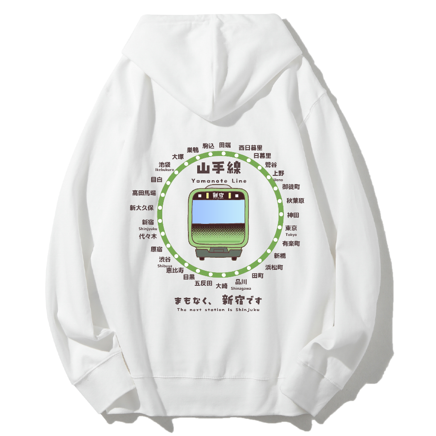 Yamanote Line Map & Info Cotton Hoodie