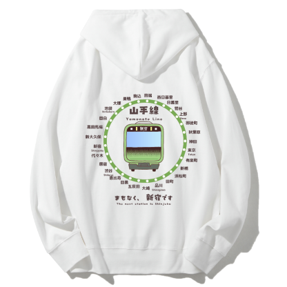 Yamanote Line Map & Info Cotton Hoodie