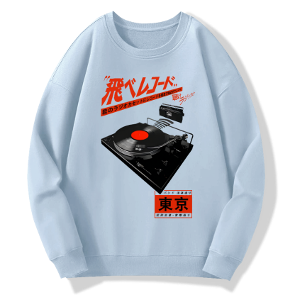 Retro Record Music Art Cotton Pullover Sweatshirt