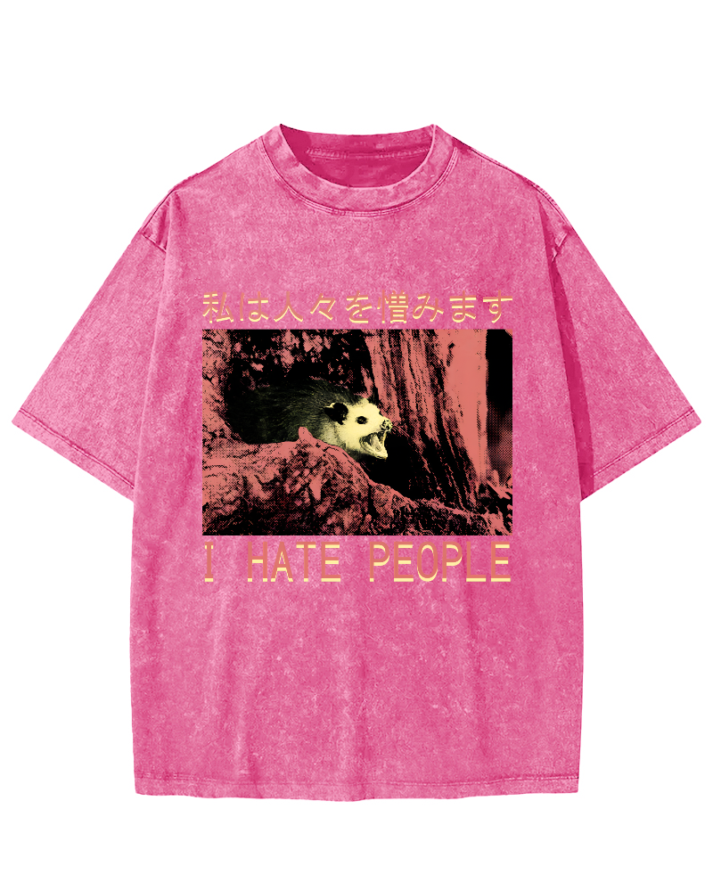 I Hate People Vintage Distressed T-shirt-Zazasy