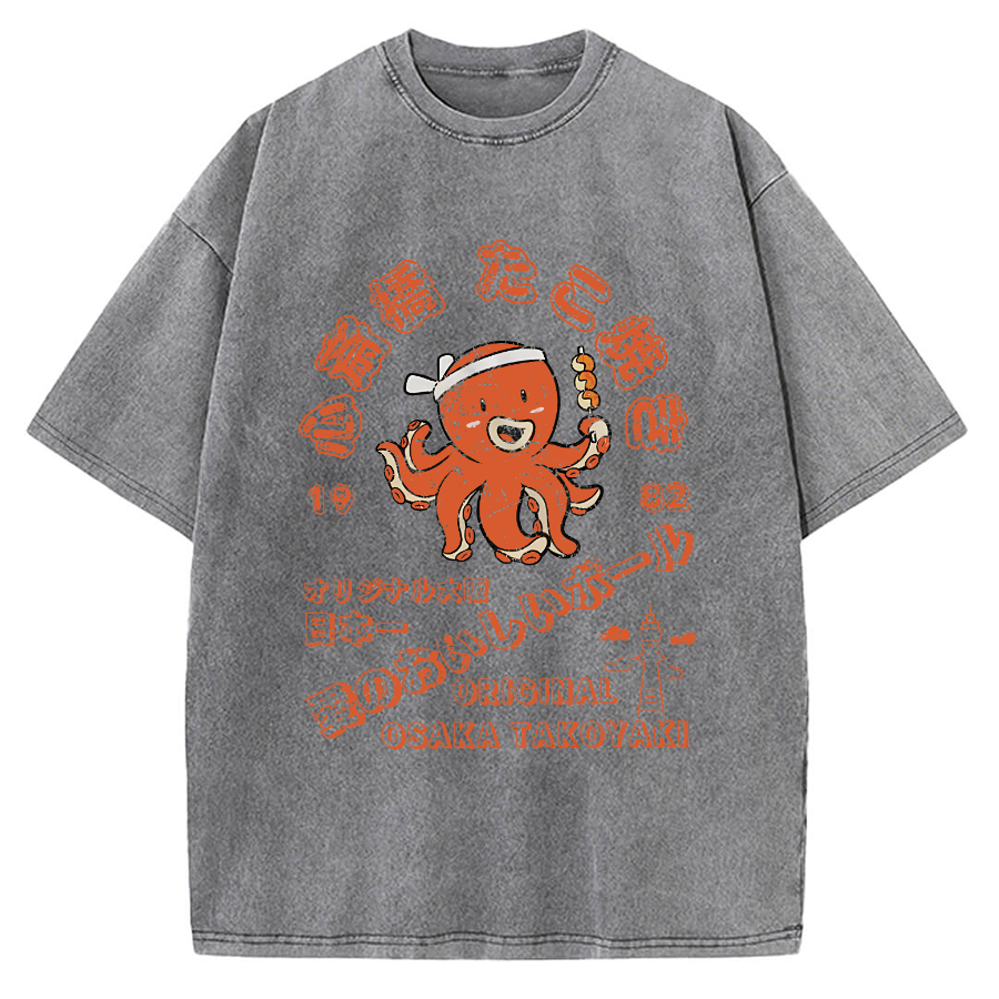 Osaka Shinsaibashi Takoyaki 1982 Vintage Washed T-shirt