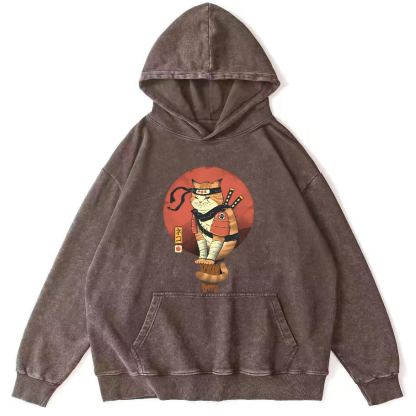 Warrior Cat Vintage Distressed Hoodie-Zazasy