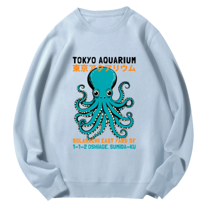 Tokyo Octopus Round Neck Sweatshirt-Zazasy