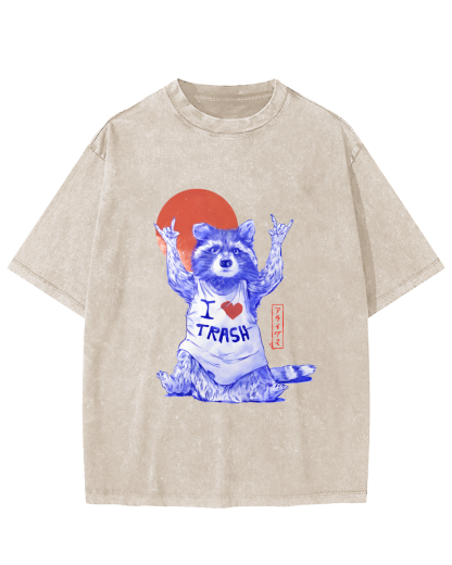 I Love Trash Vintage Distressed T-shirt-Zazasy