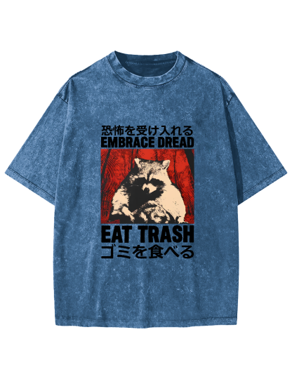 Raccoon Pattern Japanese Style Vintage Distressed T-shirt-Zazasy