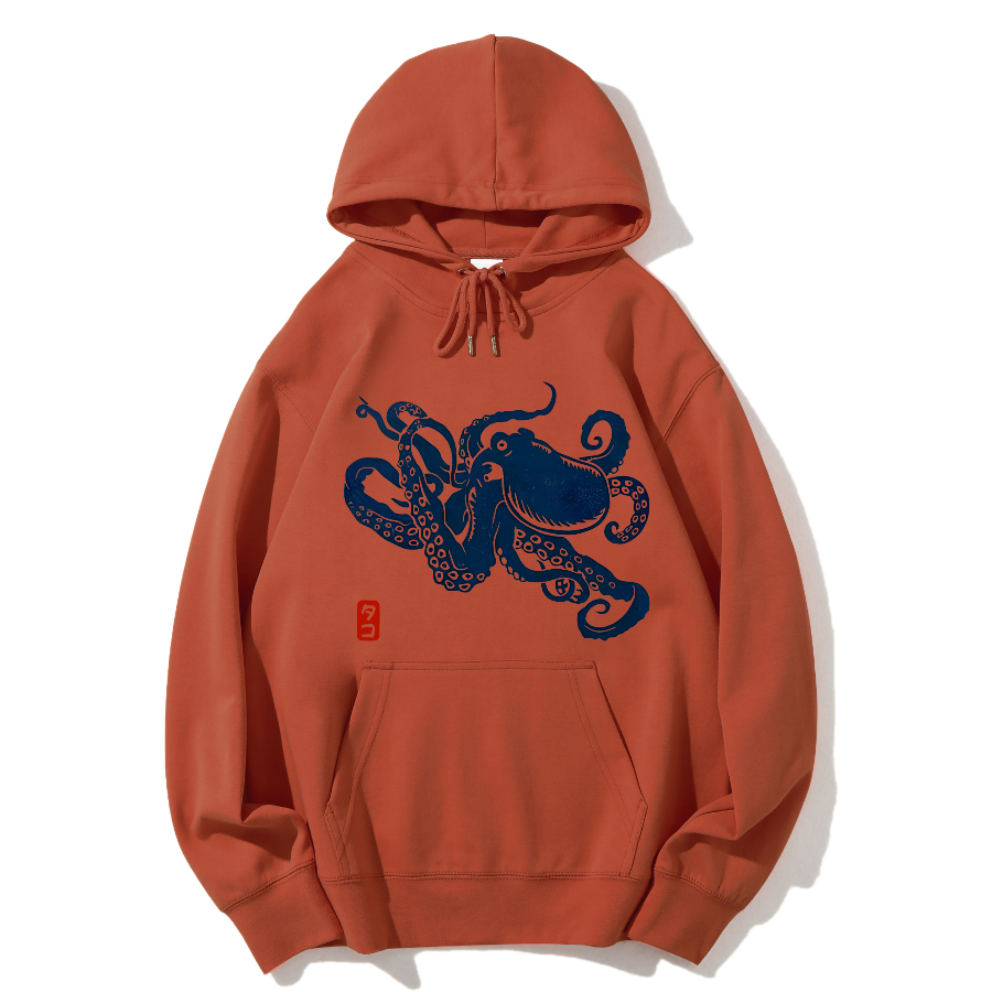 Japanese Octopus Cotton Hoodie
