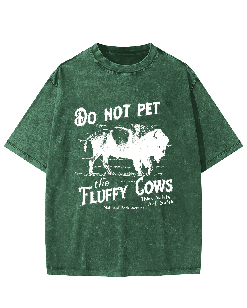 Do Not Pet The Fluffy Cows Vintage Distressed T-shirt-Zazasy