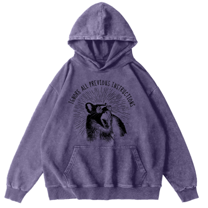Ignore All Previous Instructions Vintage Distressed Hoodie-Zazasy