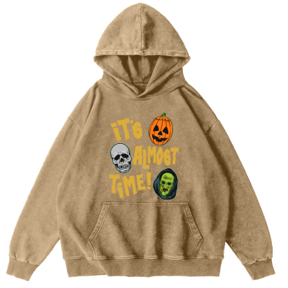 It‘s Almost Time ﻿ Vintage Washed Hoodie-Zazasy