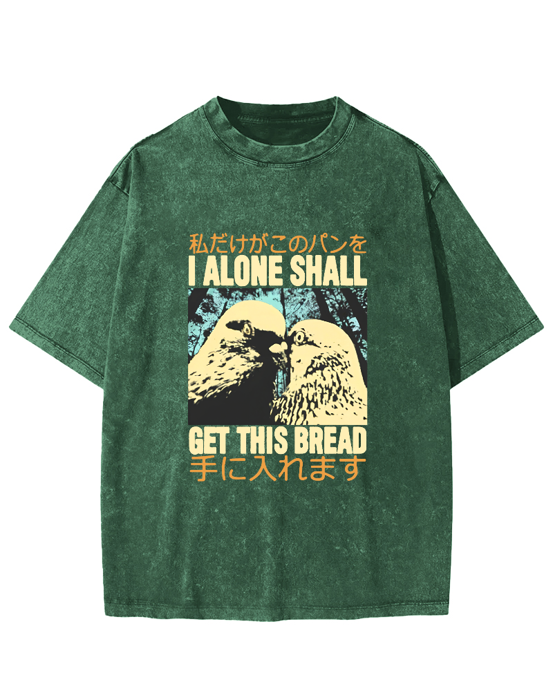 Vintage Dove Pattern Japanese Washed T-shirt-Zazasy