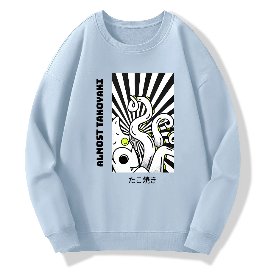 Fun Japanese Octopus Cotton Pullover Sweatshirt