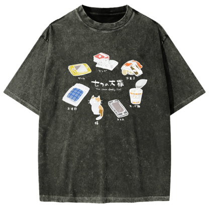 The Seven Deadly Sins Japanese Vintage Washed T-shirt