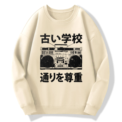 Boombox“Old School Cotton Pullover Sweatshirt