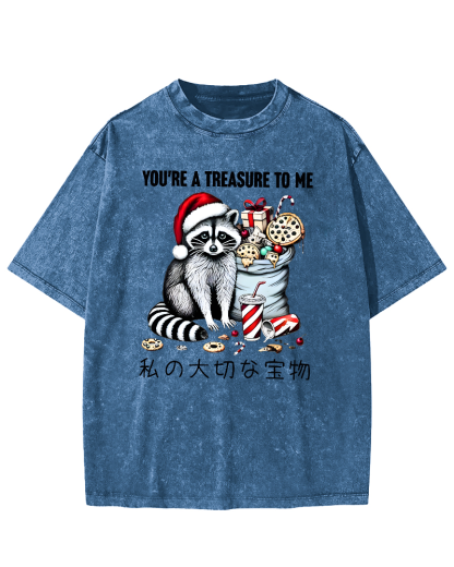 You are my treasure, Christmas wild raccoon Vintage Washed T-shirt