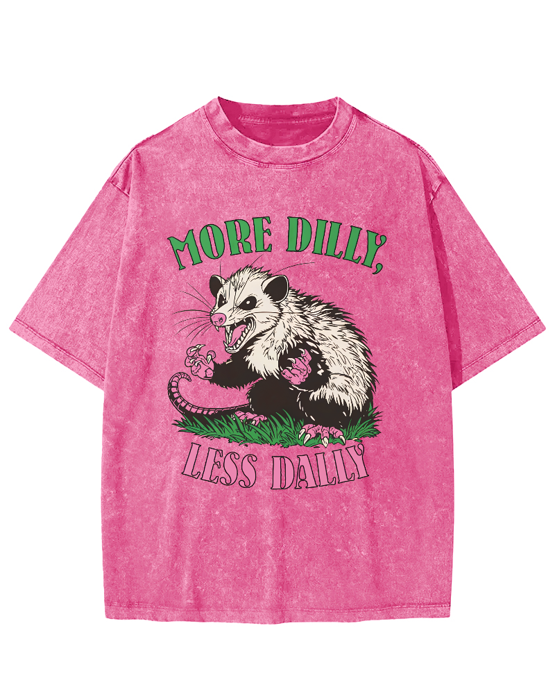 More Dilly Less Dally Vintage Distressed T-shirt-Zazasy