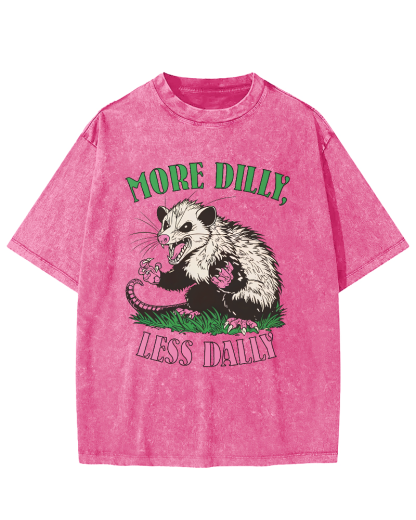 More Dilly Less Dally Vintage Distressed T-shirt-Zazasy