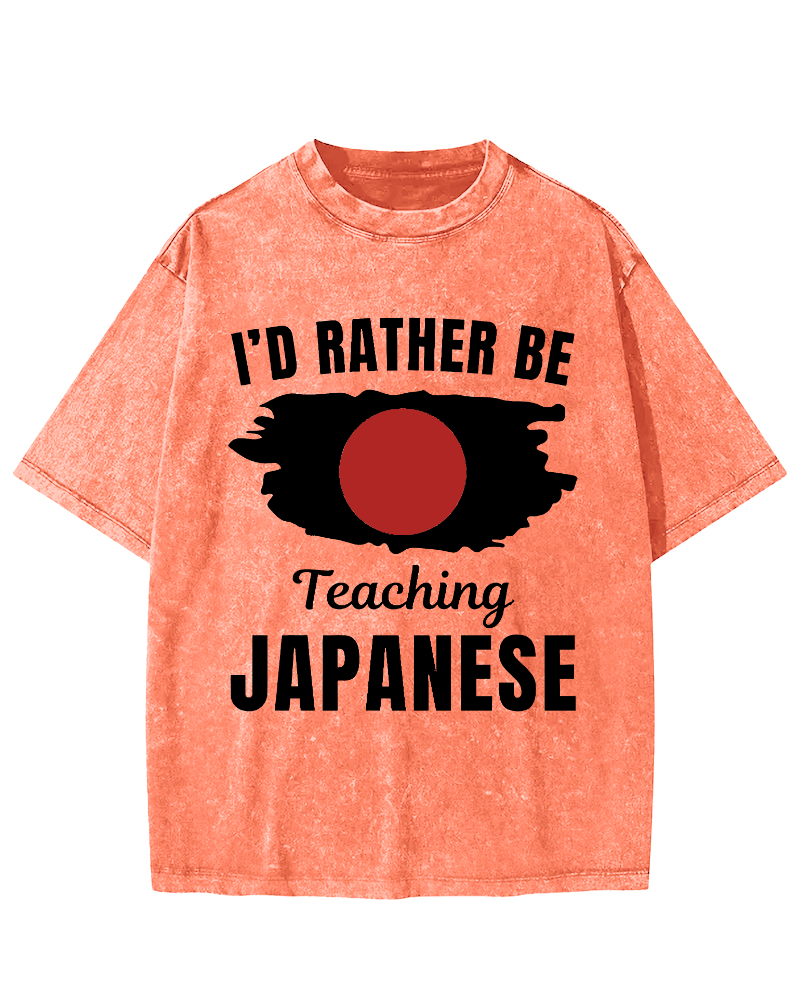 Id Rather Be Japanese  Vintage Washed T-shirt-Zazasy