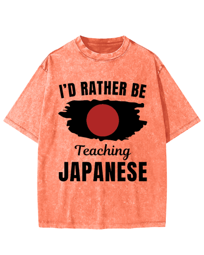 Id Rather Be Japanese  Vintage Washed T-shirt-Zazasy