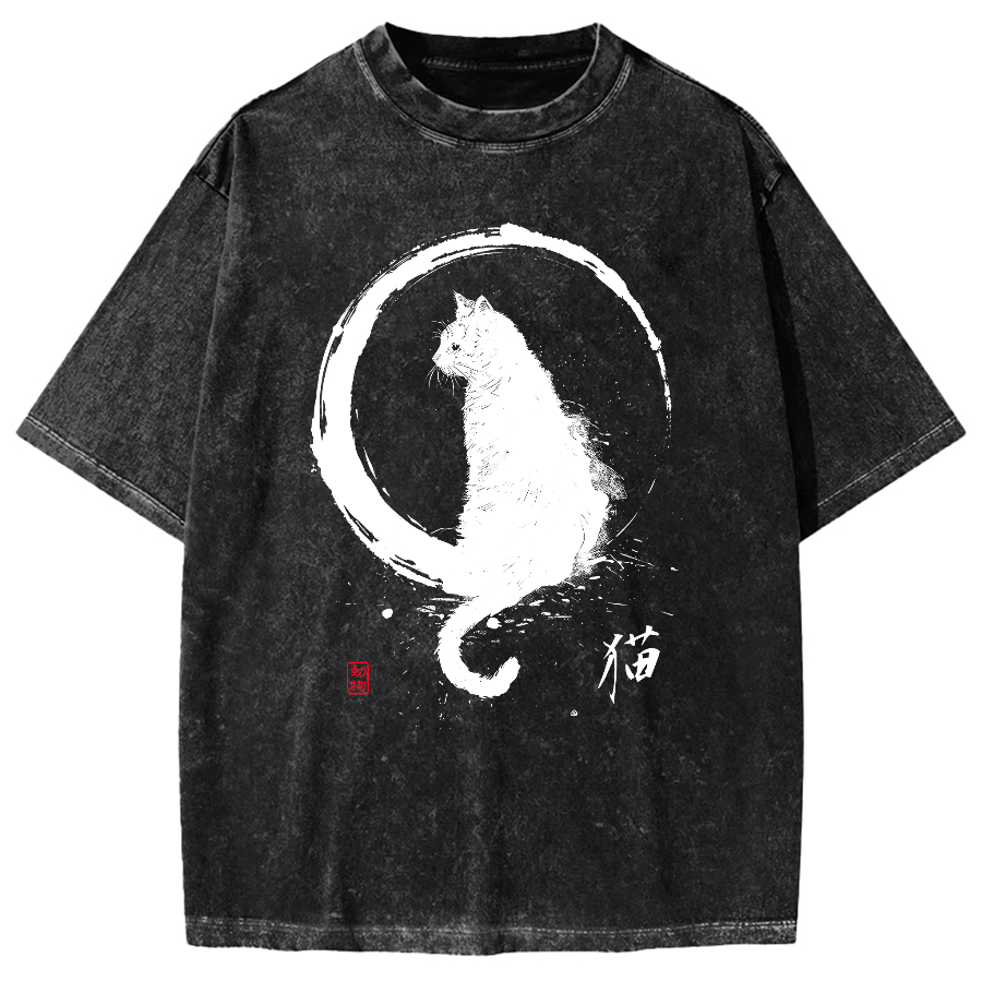 Cat ink Vintage Washed T-shirt