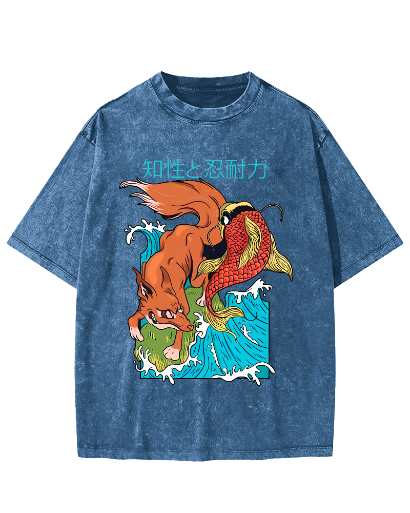 Intellectual Endurance Japanese Style Vintage Distressed T-shirt-Zazasy