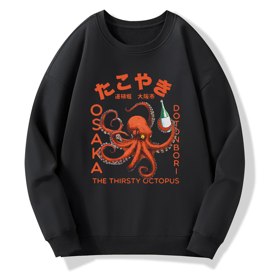 Osaka City Octopus Cuisine Cotton Pullover Sweatshirt