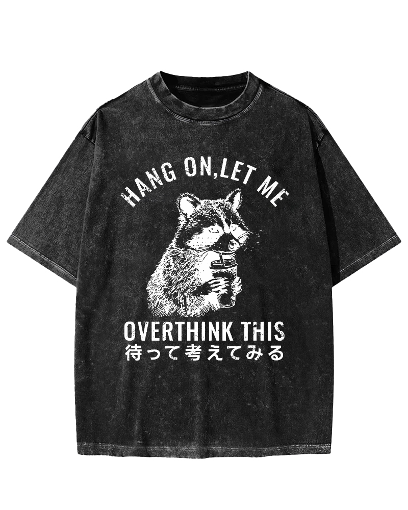 Thinking raccoon Vintage Washed T-shirt