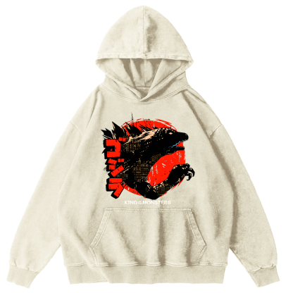 King oF Monsters Vintage Distressed Hoodie-Zazasy