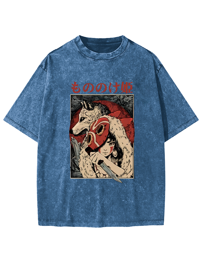 Anime Pattern Japanese Style Vintage Distressed T-shirt-Zazasy
