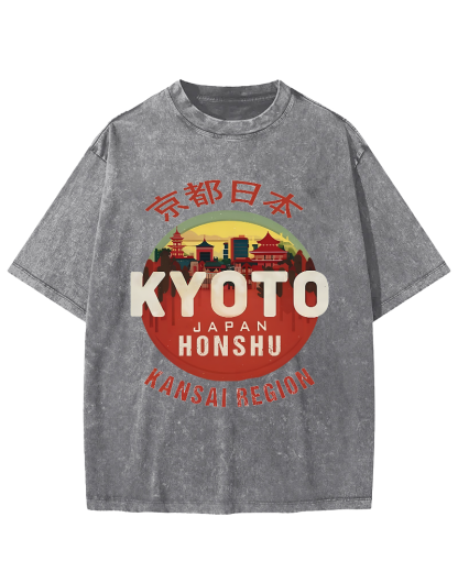 Retro Kyoto Japan Vintage Distressed T-shirt