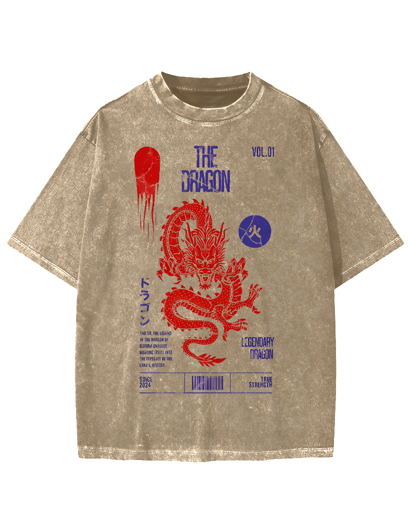 Japanese Dragon Vintage Washed T-shirt