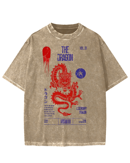 Japanese Dragon Vintage Washed T-shirt