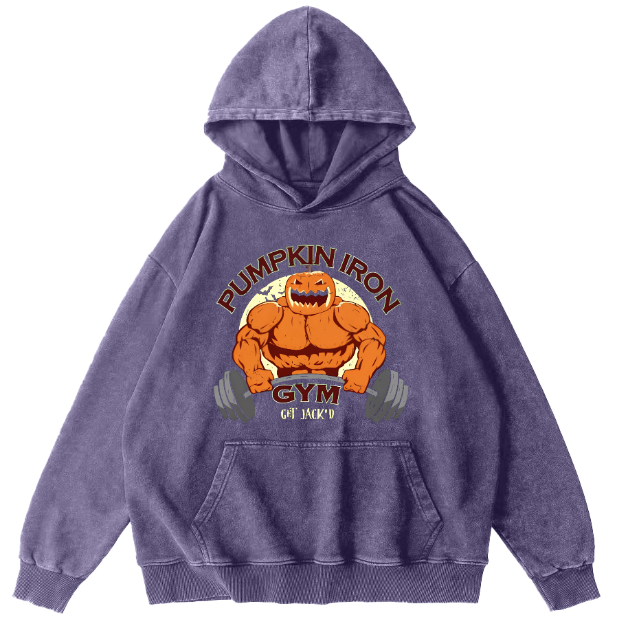 Pumping Iron Vintage Washed Hoodie-Zazasy