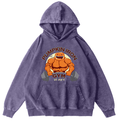 Pumping Iron Vintage Washed Hoodie-Zazasy