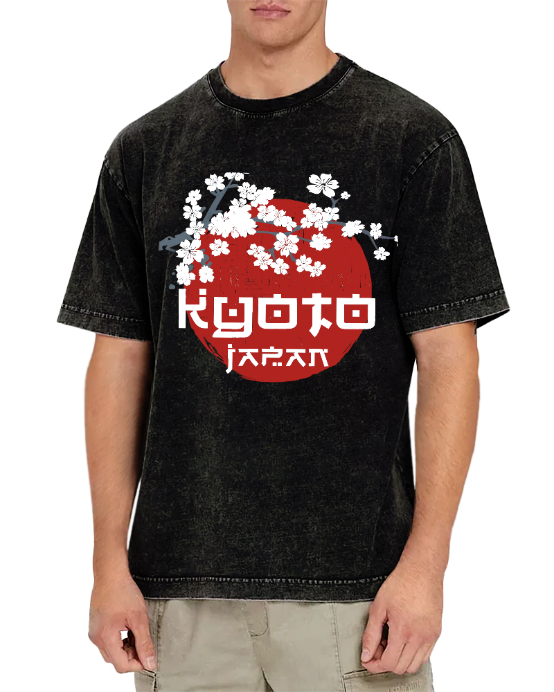 Cerasus Yedoensis  Vintage Washed T-shirt-Zazasy