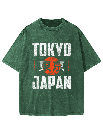 Tokyo Script in Japan Vintage Distressed T-shirt-Zazasy