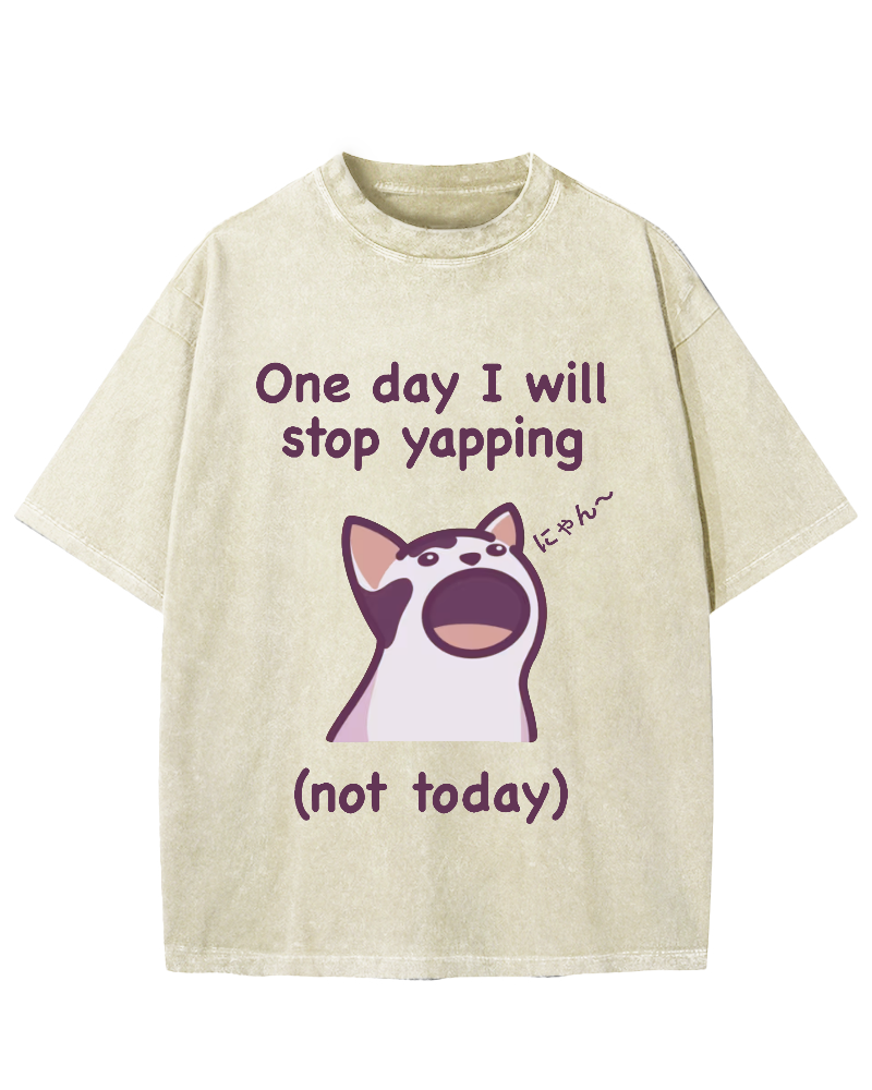 Yapping Cat Vintage Washed T-shirt