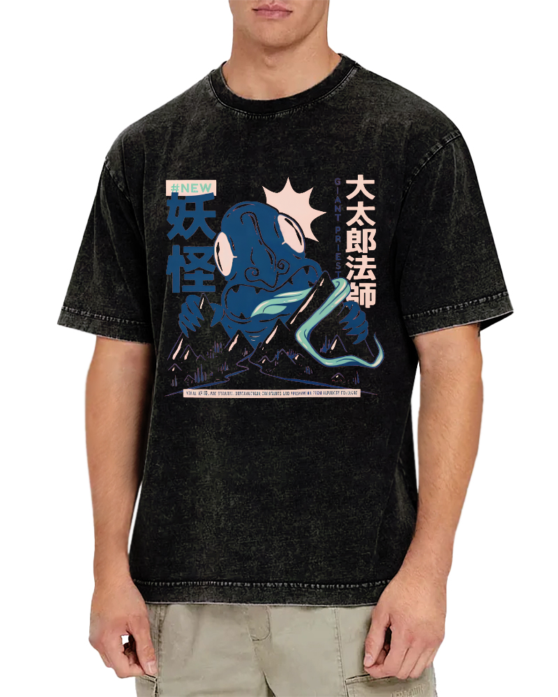 Taro Mage Monster Vintage Distressed T-shirt-Zazasy