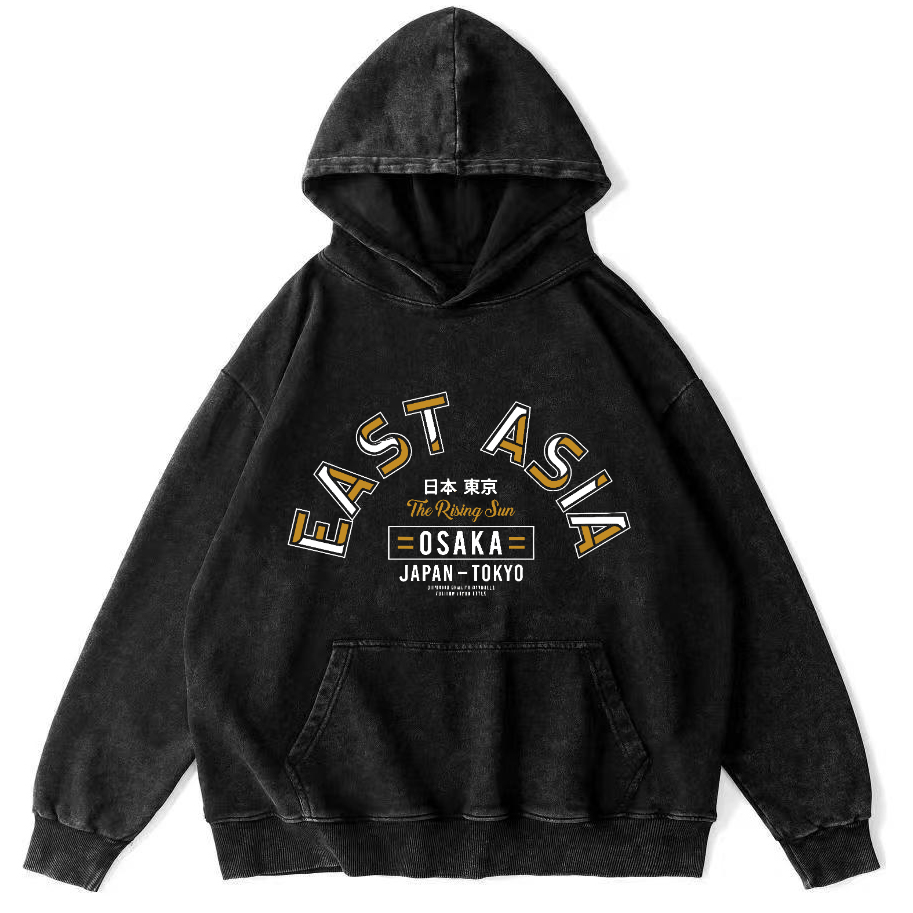 East Asia ﻿Vintage Washed Hoodie-Zazasy