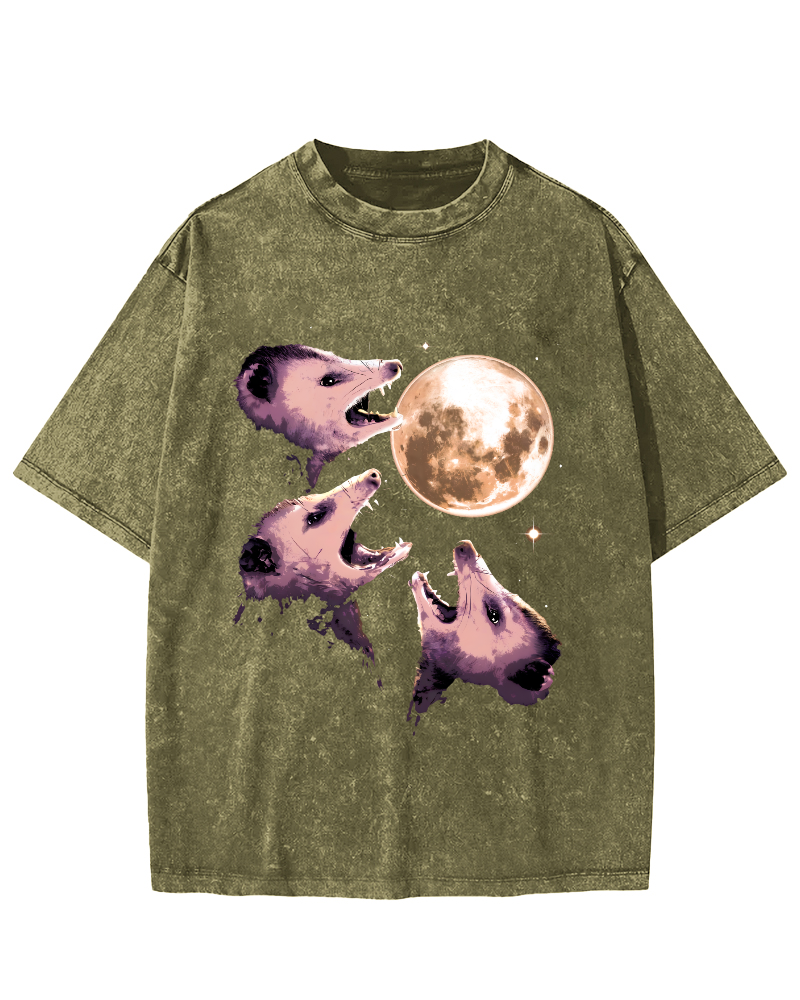 The Mouse Under The Night Vintage Distressed T-shirt-Zazasy
