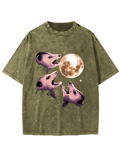 The Mouse Under The Night Vintage Distressed T-shirt-Zazasy