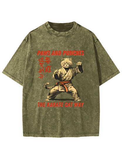 Japanese Judo Kung Fu Vintage Washed T-shirt-Zazasy