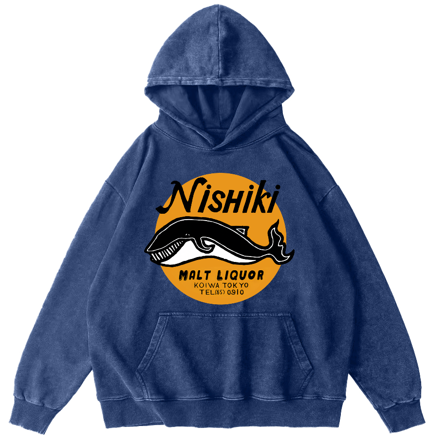 Ximu Whale Vintage Distressed Hoodie-Zazasy