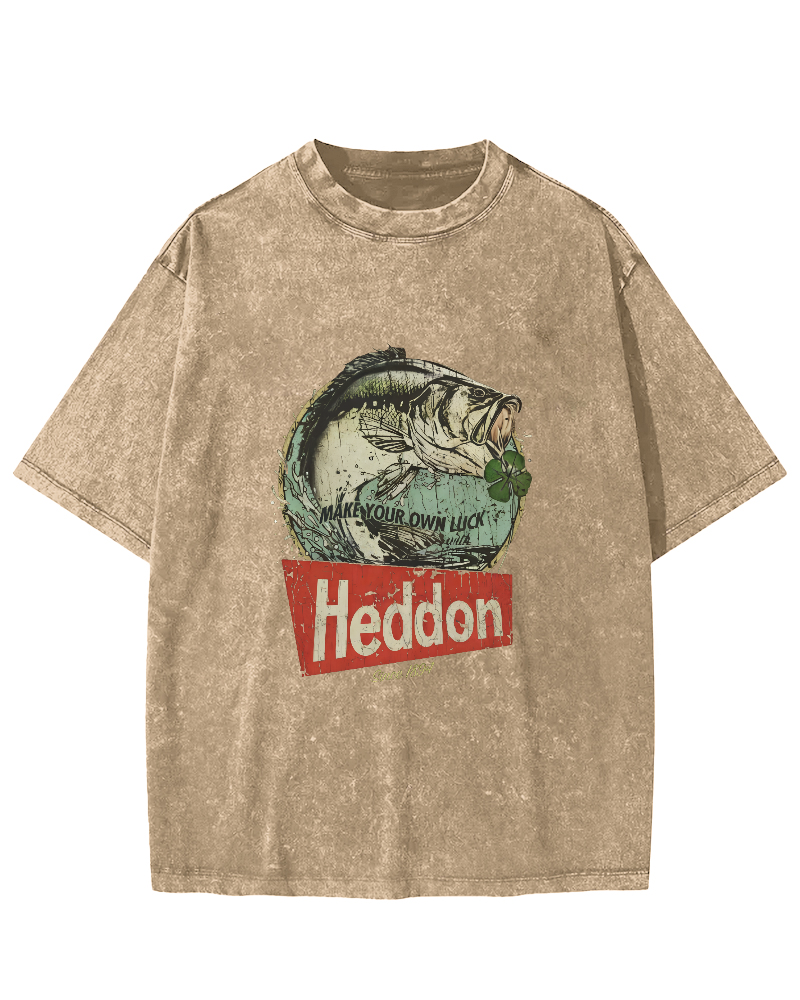 Retro Sea Fish Pattern Vintage Distressed T-shirt-Zazasy