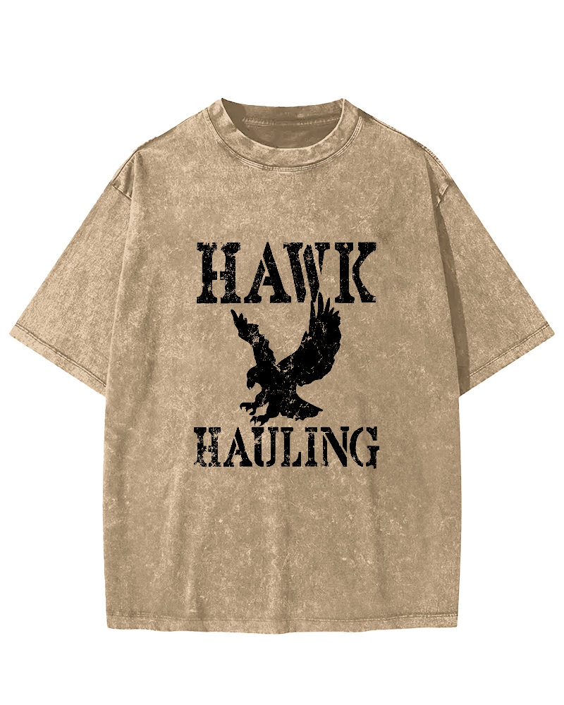 Retro Eagle Pattern Vintage Distressed T-shirt-Zazasy