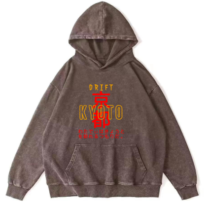 Kyoto, Japan Vintage Washed Hoodie-Zazasy