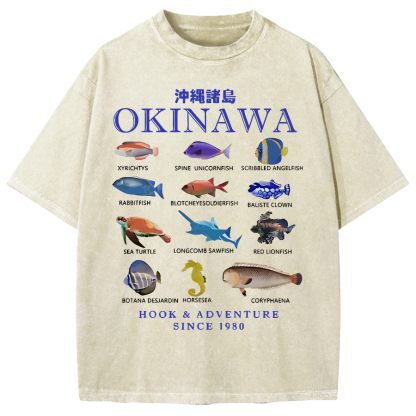 Okinawa Islands Fish Vintage Washed T-shirt